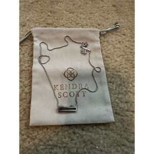 Kendra Scott Leanor Silver Bar Pendant Necklace with Dust Bag